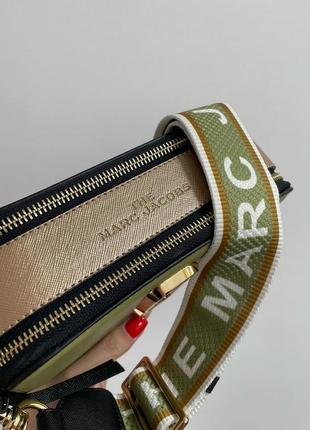 Жіноча оливкова сумочка з довгою ручкою бренд marc jacobs4 фото