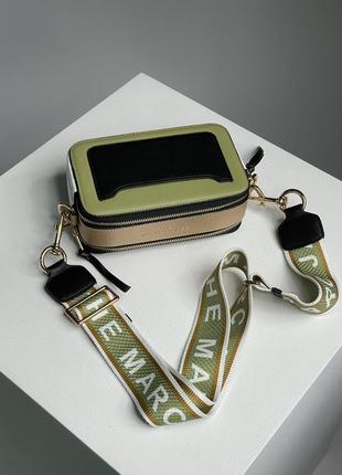 Жіноча оливкова сумочка з довгою ручкою бренд marc jacobs2 фото