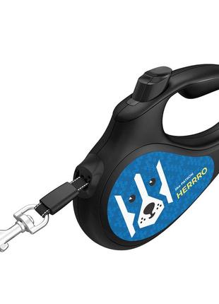 Повідець-рулетка для собак waudog r-leash, малюнок "патрон", m, до 25 кг, 5 м, світловідбиваюча стрічка4 фото