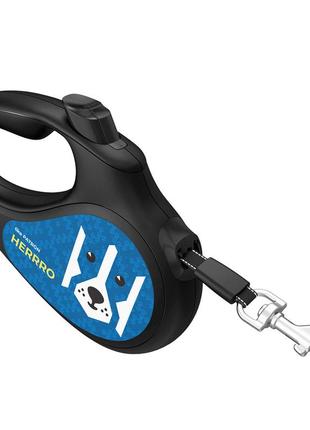 Повідець-рулетка для собак waudog r-leash, малюнок "патрон", m, до 25 кг, 5 м, світловідбиваюча стрічка5 фото