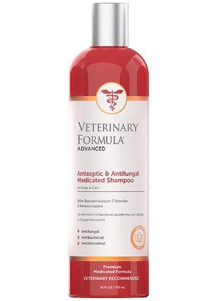 Шампунь антисептичний і протигрибковий veterinary formula antiseptic & antifungal для кішок і собак