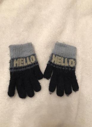 Перчатки теплые, перчатки hello на 1 - 2 - 3 года