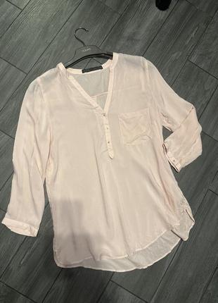 Нежная розовая блуза рубашка3 фото