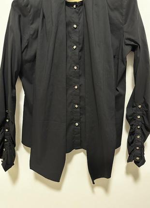 Черная рубашка с завязками2 фото