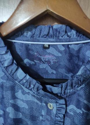 Джинсова котонова "камуфляжна" сорочка / блуза датського бренду soulmate5 фото