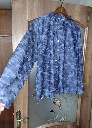 Джинсова котонова "камуфляжна" сорочка / блуза датського бренду soulmate10 фото