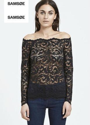 382.эффективная ажурная блузка известного скандинаского бренда samsoe &amp; samsoe. новая с биркой