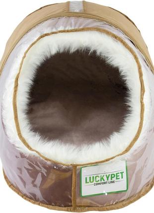 Будка для собак і кішок lucky pet амур №2 41х42х37 см рожева (4820224215235)3 фото