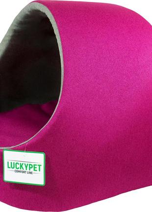 Будиночок для собак і кішок lucky pet руді №2 41 x 42 x 37 см фуксія (4820224212876)