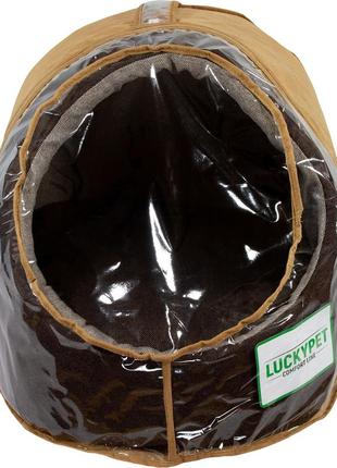 Будиночок для собак і кішок lucky pet руді №2 41 x 42 x 37 см коричневий (4820224212869)3 фото