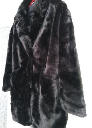Куртка из эко меха удлиненная,бренд zara.2 фото