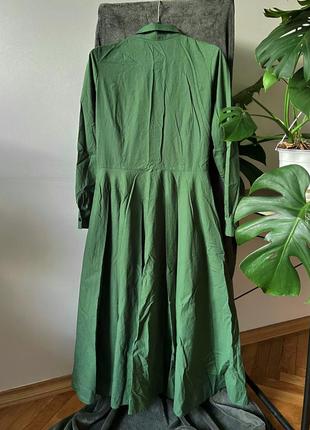 Довга зелена пишна сукня з кишенями вінтаж2 фото
