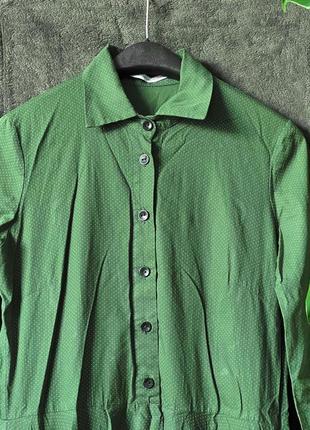 Довга зелена пишна сукня з кишенями вінтаж3 фото