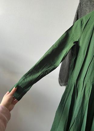 Довга зелена пишна сукня з кишенями вінтаж6 фото