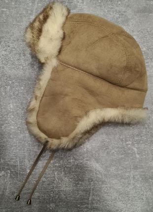 Теплая зимняя шапка вашанка под замш искусственный мех samhita3 фото