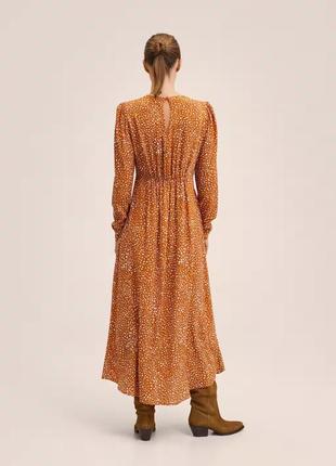 Платье миди с принтом из натуральной ткани mango - xs, s, m, l, xl4 фото