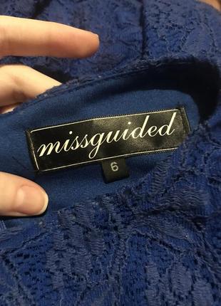 Плаття мереживне синє missguided xs3 фото