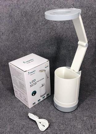 Настільна лампа taigexin tgx-781 бездротова акумуляторна, підставка для телефону канцелярії10 фото