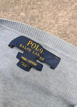 Блакитний джемпер светрик светр вишите лого polo ralph lauren7 фото