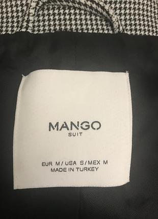 Крута куртка пальто в трендовий принт «гусяча лапка» від mango4 фото