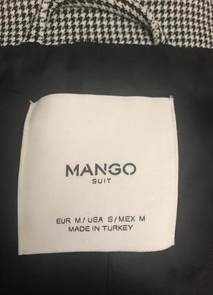 Крутая куртка пальто в трендовый принт «гусиная лапка» от mango4 фото