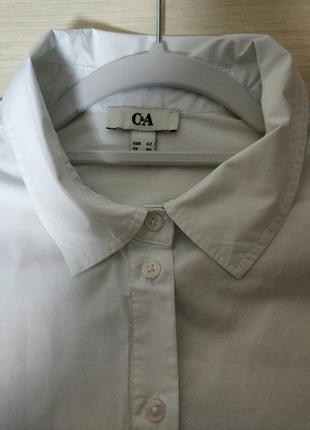Актуальная классическая белая рубашка-рубашка оверсайз oversize бренд c&amp;a8 фото