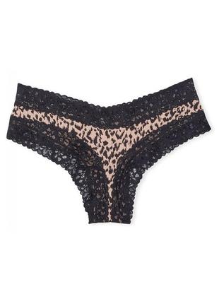 Трусики бикини victoria's secret леопардовые оригинал  stretch cotton cheeky panty