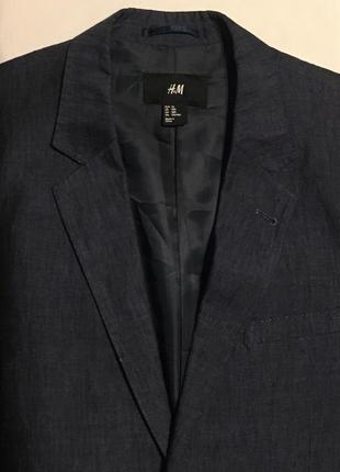 Піджак приталений льняний h&m розмір 48/м4 фото