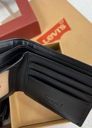 Ремінь і портмоне levis чоловічий подарунковий набір чорний гаманець на подарунок6 фото