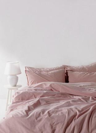 Премиальный комплект постельного белья евро размера туречки 🇹🇷 бренд limasso розового цвета