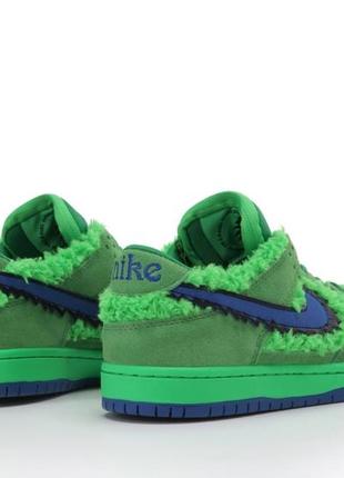 Всесезон мужские кроссовки nike sb dunk low x grateful dead bears green мех замша3 фото