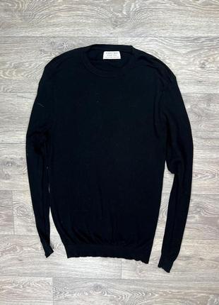 Zara man long sleeve кофта м размер премиум черная оригинал