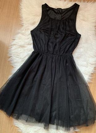 Чорна фатинова сукня2 фото