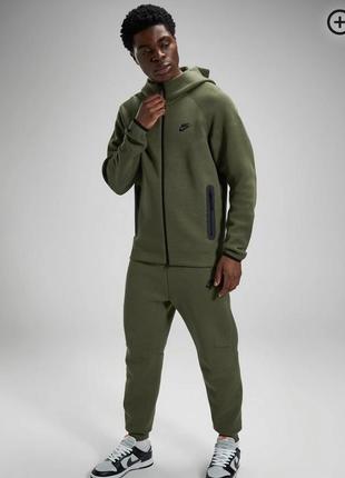 Оригинал кофта хаки nike tech fleece комтюм fb8002-222 fb7921-222 drill9 фото