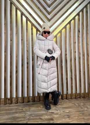 Жіноча тепла зимова куртка,пуховик,пальто,женская тёплая зимняя куртка,пуффер,стьобана,довге5 фото