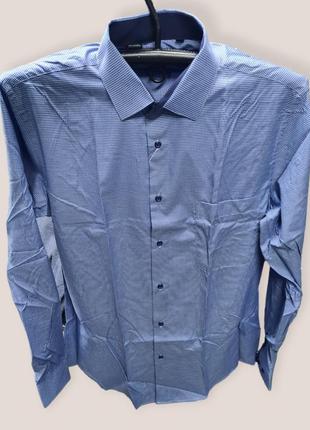 Мужская классическая рубашка, рубашка под пиджак, рубашка в клеточку с карманом,...