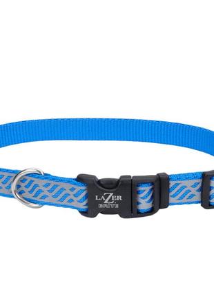 Светоотражающий ошейник для собак coastal lazer brite reflective collar 1.6 х 30-46 см голубая волна