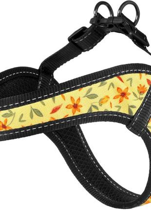 Шлея hi dog comfort охоплення грудної клітки 28-34 см xxs flowers yellow (2100102835017)