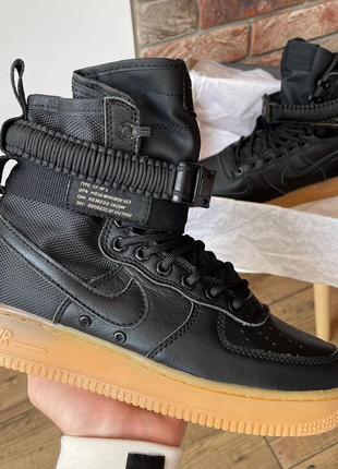 Женские кроссовки nike air force 1sp black6 фото