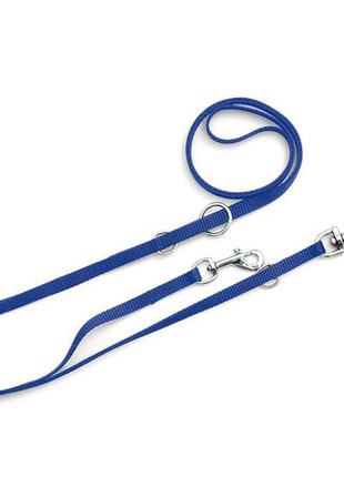 Повідець перестібка для собак flamingo art sportiv leash 1,5 см х 2 м синій (4016598634899)