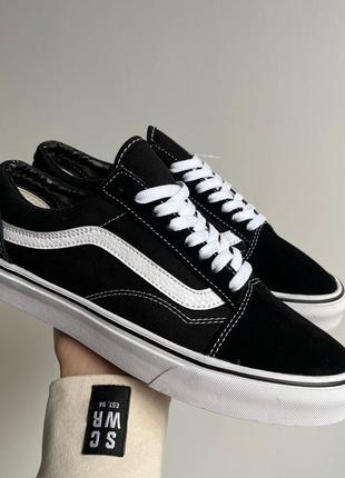 Женские кроссовки Shoes vans logo on chest & Back black/white