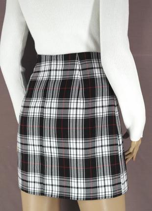 Брендовая юбка мини "new look" в клеточку. размер uk10/eur38.4 фото