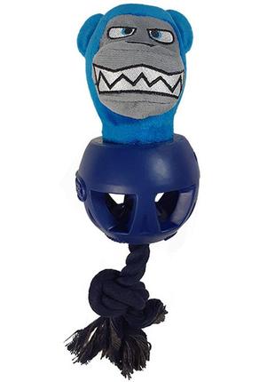 Игрушка с пищалкой для собак joyser cageball ball&bear 20 см синий (4897109600684)