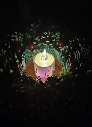 Подсвечник новогодний, ручная работа