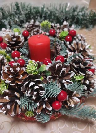 Подсвечник новогодний, ручная работа