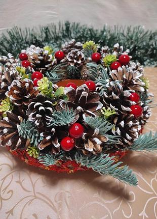Подсвечник новогодний, ручная работа