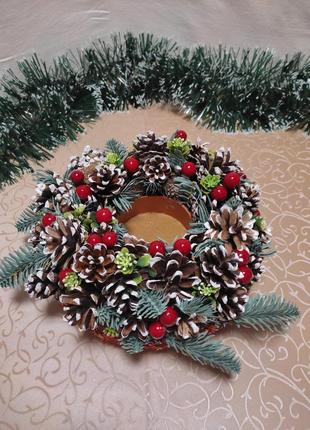 Подсвечник новогодний, ручная работа