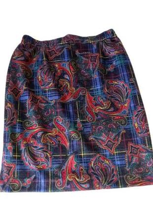 Vintage юбка с ангорой принт пейсли1 фото