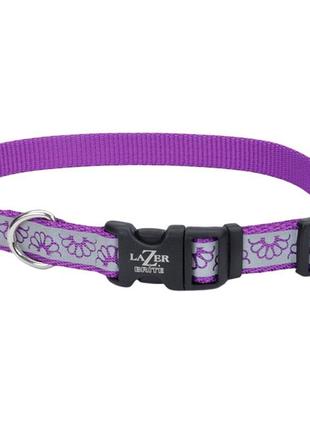 Светоотражающий ошейник для собак coastal lazer brite reflective collar 1.6х30-46см фиолетовая ромашка