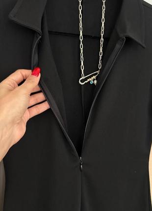 Комбинезон женский черный однотонный на флисе теплый на длинный рукав на молнии качественный базовый2 фото